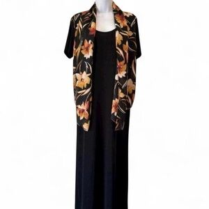 90s Vintage Cascais of California Earthy Floral Fairy Autumn Dress